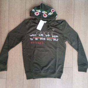 Gucci Flowers Pattern Hooded SweatShirt